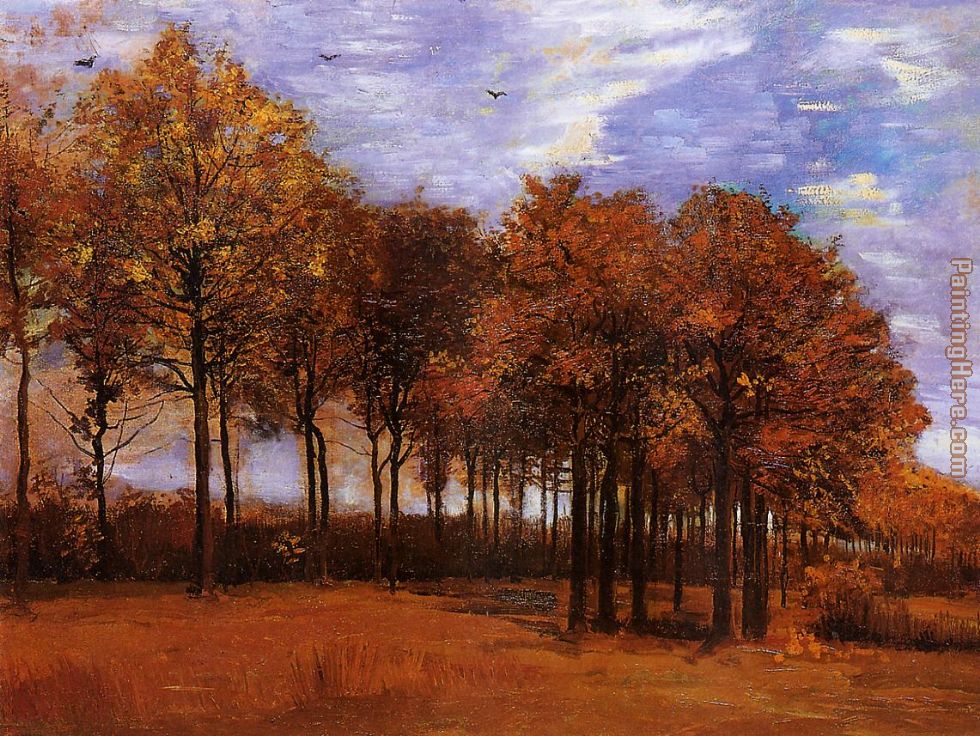 Autumn Landscape painting - Vincent van Gogh Autumn Landscape art painting
